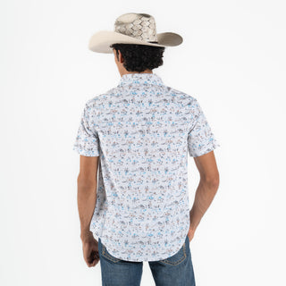 Camisa Rock & Roll Denim Stretch White Caballero