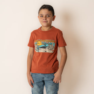 Playera Rock & Roll Denim Rust Niño