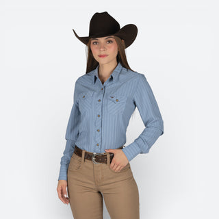 Camisa Rodeo Celeste Dama