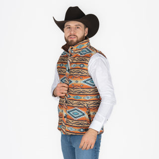 Chaleco Rock & Roll Denim Doble Vista Aztec Orange Caballero