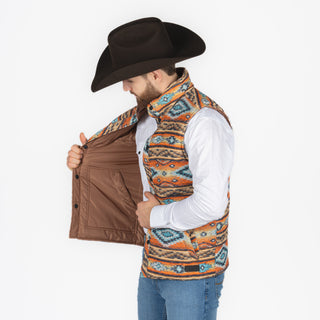 Chaleco Rock & Roll Denim Doble Vista Aztec Orange Caballero