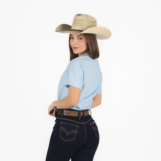 Blusa Kimes Ranch Rodeo Days Baby Blue Dama