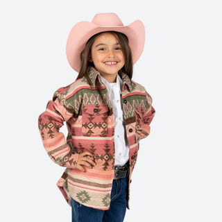 Chamarra Rock & Roll Denim Aztec Rosa Niña