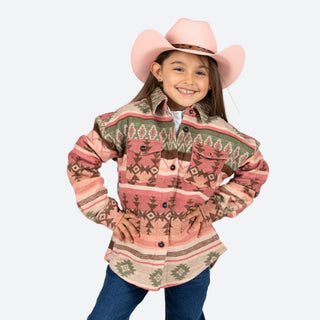 Chamarra Rock & Roll Denim Aztec Rosa Niña