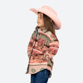 Chamarra Rock & Roll Denim Aztec Rosa Niña