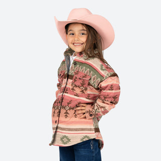 Chamarra Rock & Roll Denim Aztec Rosa Niña