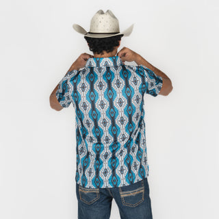 Playera Polo Rock & Roll Denim Turquoice White Caballero