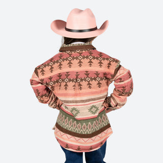 Chamarra Rock & Roll Denim Aztec Rosa Niña
