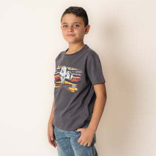 Playera Rock & Roll Denim Charcoal Niño