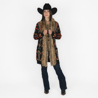 Kimono Panhandle Southwest Sweater Black Dama