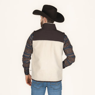 Chaleco Rock & Roll Denim Berber Acymetric Brown Caballero