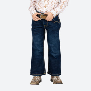 Jeans Wrangler Boot Cut Flor Naranja Niña