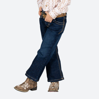 Jeans Wrangler Boot Cut Flor Naranja Niña
