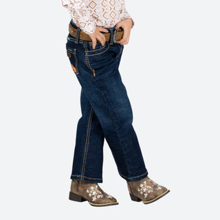 Jeans Wrangler Boot Cut Flor Naranja Niña