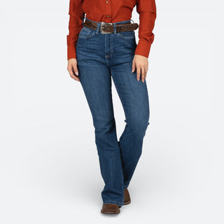 Jeans Wrangler Flare Cintura Alta Dama
