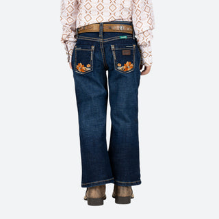 Jeans Wrangler Boot Cut Flor Naranja Niña