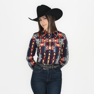 Camisa Rock & Roll Denim Aztec Navy Dama