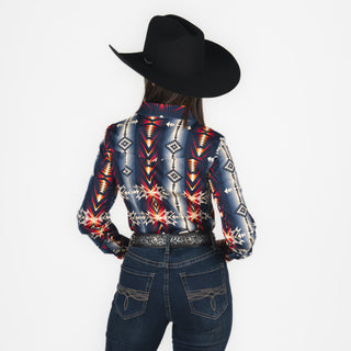 Camisa Rock & Roll Denim Aztec Navy Dama