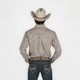 Camisa Ariat Team Kason LS Short Brown White Caballero