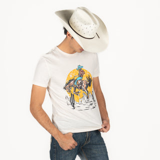 Playera Rock & Roll Denim Natural Caballero