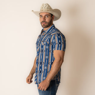 Camisa Panhandle Aztec Blue Caballero