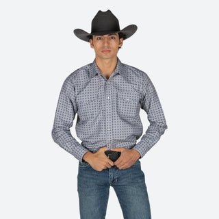 Camisa Rodeo Rombo Gris Caballero