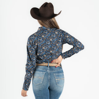 Camisa Wrangler Flor Marino Dama