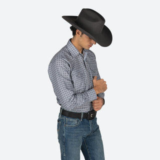 Camisa Rodeo Rombo Gris Caballero
