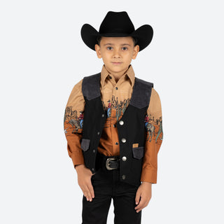 Chaleco Panhandle Charcoal Black Niño