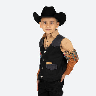 Chaleco Panhandle Charcoal Black Niño