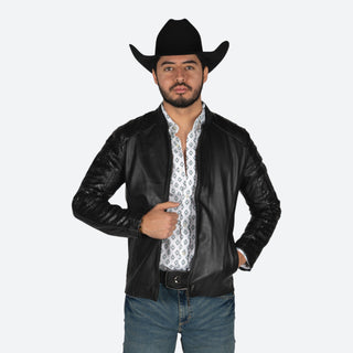 Chamarra Erick Cordova Piel de Pitón Black Caballero