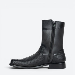 Bota Franco Cuadra Avestruz Ternera Negro Caballero
