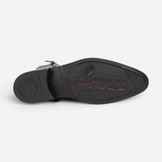 Bota Franco Cuadra Avestruz Ternera Negro Caballero