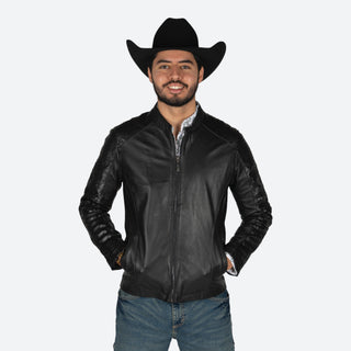 Chamarra Erick Cordova Piel de Pitón Black Caballero