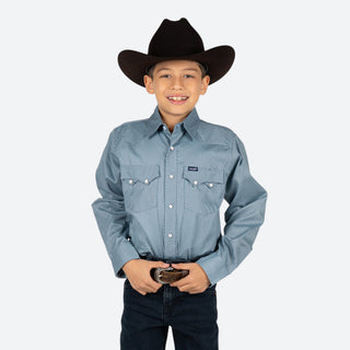 Camisa Wrangler Azul Niño