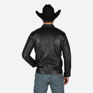 Chamarra Erick Cordova Piel de Pitón Black Caballero