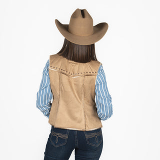 Chaleco Panhandle Micro Suede Fur Camel Dama