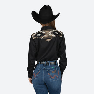 Camisa Ariat Dawn Western SNP LS Shrt Black Dama