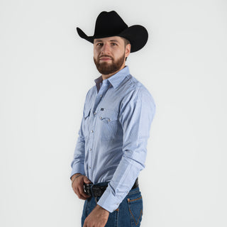 Camisa Wrangler Estampado Azul Caballero