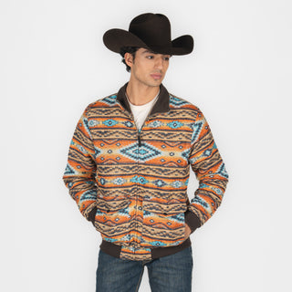 Chamarra Rock & Roll Denim Aztec Orange Caballero