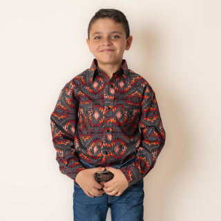 Camisa Rock & Roll Denim Aztec Orange Niño