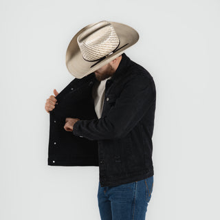 Chamarra Zuggar Mezclilla Negro Caballero