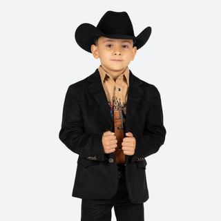 Saco Vaquero McAllen Gamuza Black Niño