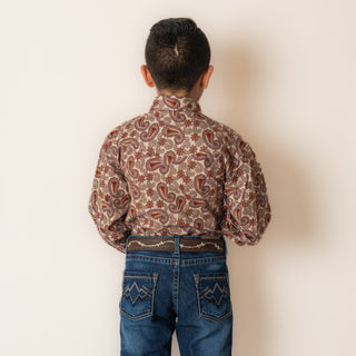 Camisa Rock & Roll Denim Paisley Orange Niño