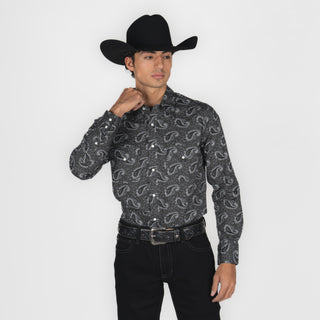 Camisa Rock & Roll Denim Black Caballero