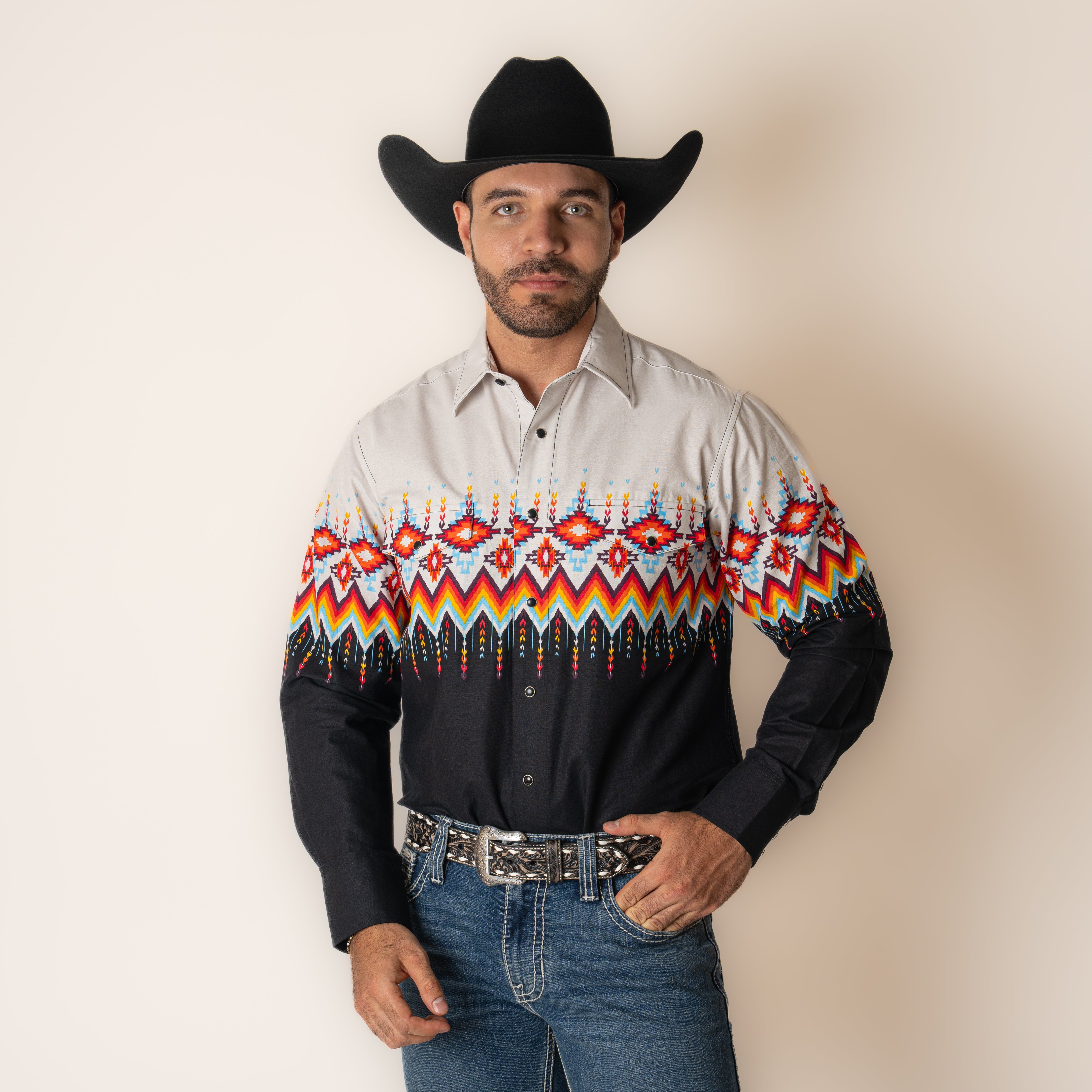 Camisa Panhandle Aztec Black Caballero