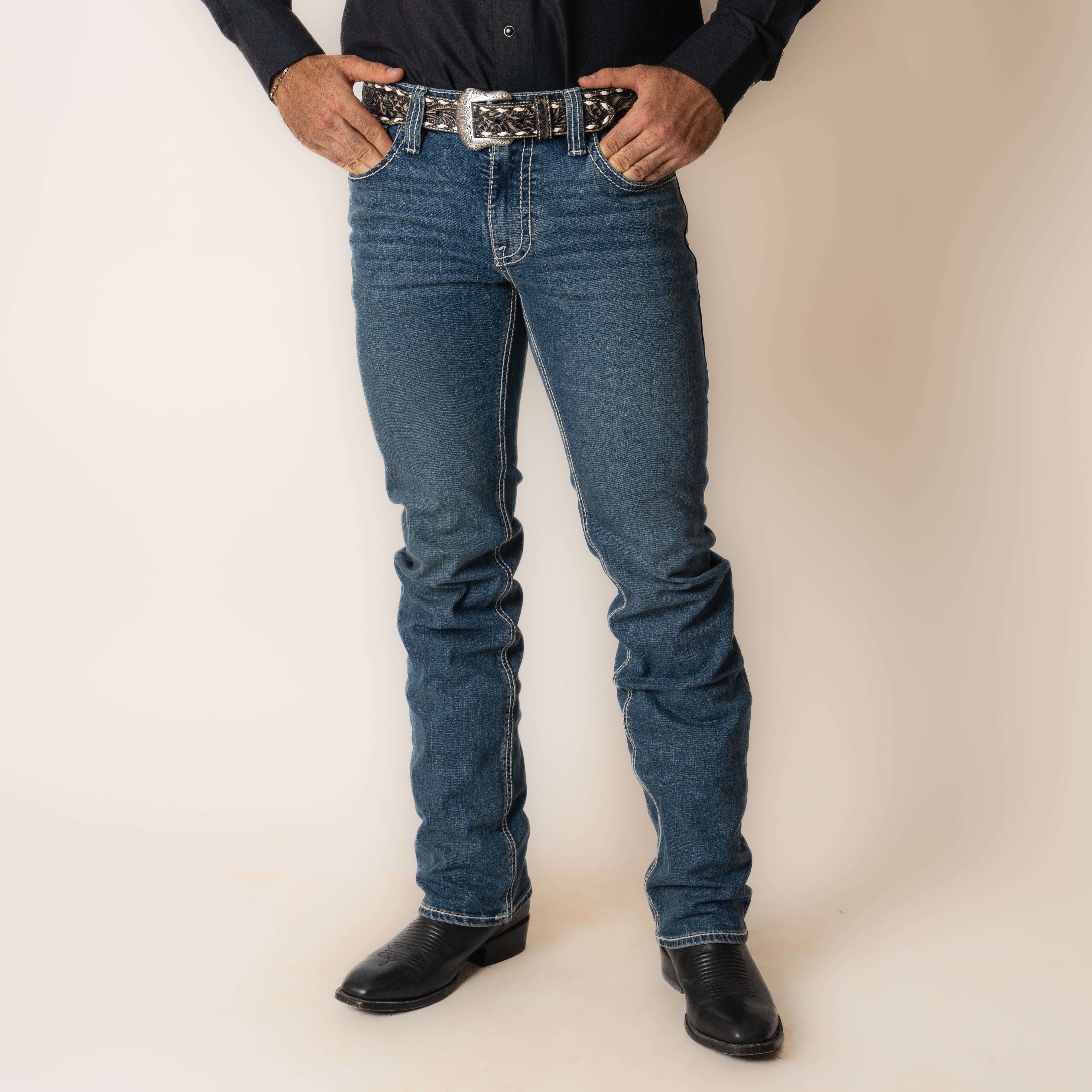Jeans Rock & Roll Denim Raise Revolver Straight Medium Vintage Caballero
