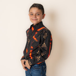 Camisa Rock & Roll Denim Aztec Black Niño