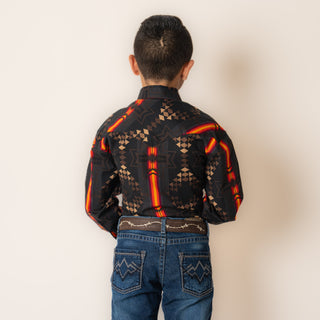 Camisa Rock & Roll Denim Aztec Black Niño
