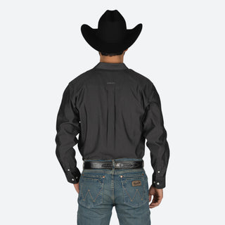 Camisa Ariat WF Solid Pinpoint Oxford LS Shrt Black Caballero